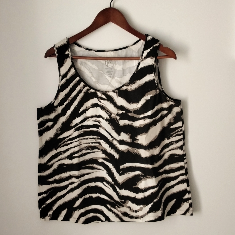 Additionelle ladies sleeveless animal print top